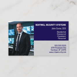 Tarjeta De Visita Photo Black and Gray Color Blocks Security