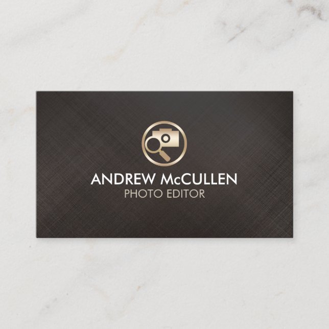 Tarjeta De Visita Photo Editor Camera Glass Icon (Anverso)