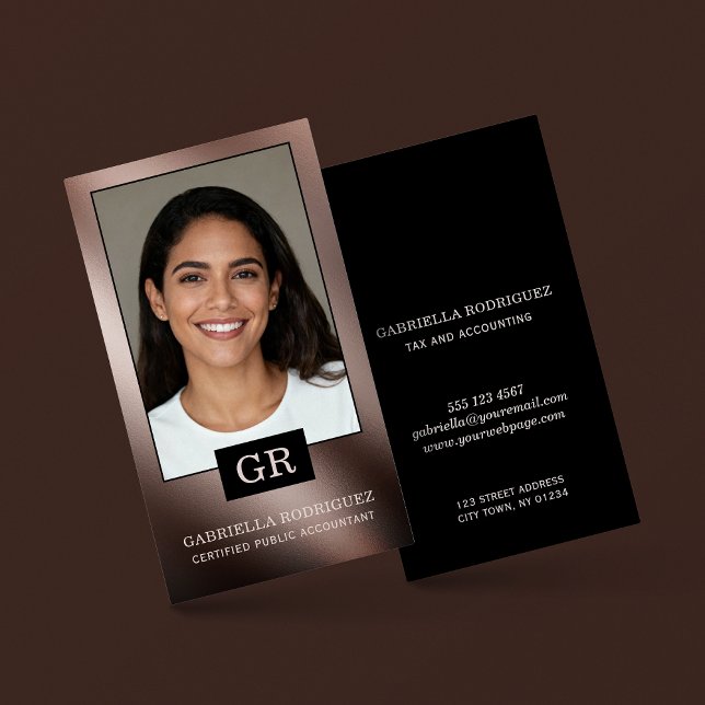 Tarjeta De Visita Photo Modern Professional CPA Accountant (Card shown in 3.5 x 2 inches. Choose size corner + paper style.)