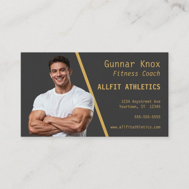 Tarjeta De Visita Photo of Fitness Coach Personal Trainer (Anverso)