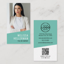 Tarjeta De Visita Photo QR Code Company Logo Vertical