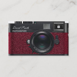 Tarjeta De Visita Photographer red Camera Business card
