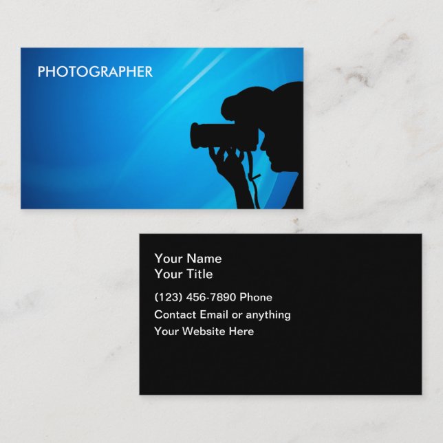 Tarjeta De Visita Photographer Simple Business Cards (Anverso / Reverso)