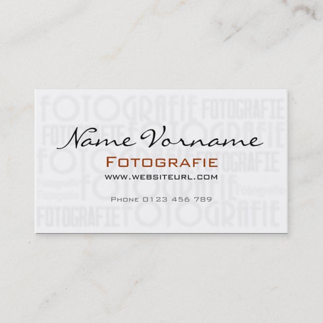 Tarjeta De Visita Photography (Anverso)