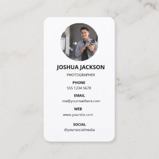 Tarjeta De Visita Photography Modern Minimal Simple Photo