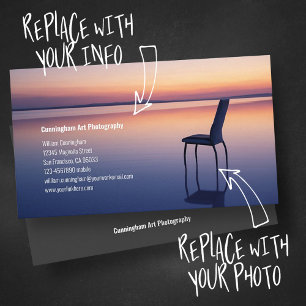 Tarjeta De Visita Photography Studio Modern Minimalist Custom Photo