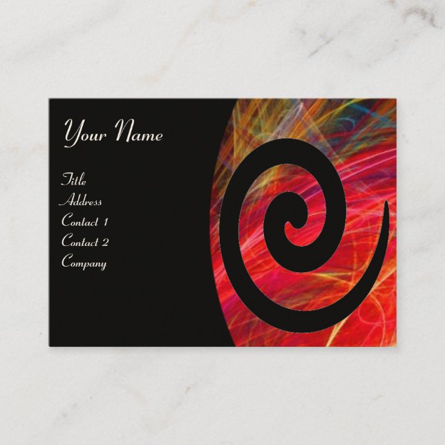 Tarjeta De Visita PHOTON SWIRL blanco rojo negro (Anverso)