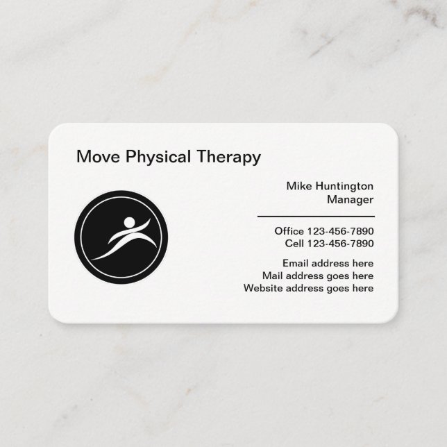 Tarjeta De Visita Physical Therapy Medical Logo Template (Anverso)