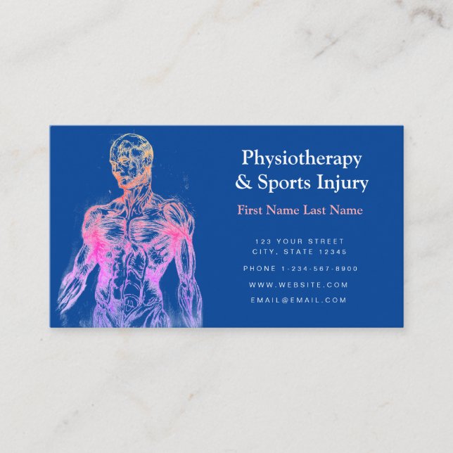 Tarjeta De Visita Physiotherapy and Sports Injury Business Card (Anverso)
