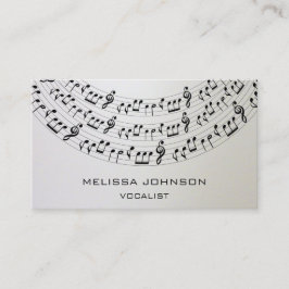 Tarjeta De Visita Pianista cantante musical Ombre Gray