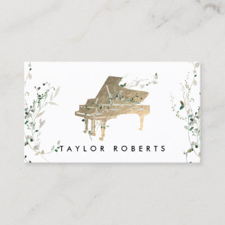 Tarjeta De Visita pianista de diseño verde