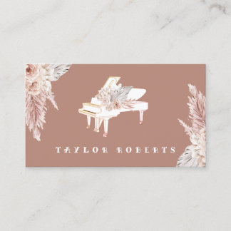 Tarjeta De Visita pianista de las flores boho