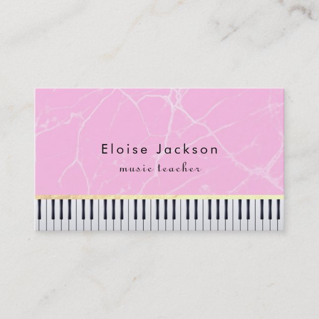 Tarjeta De Visita pianista de mármol rosa (Anverso)