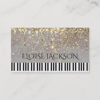Tarjeta De Visita pianista de profesor de música elegante