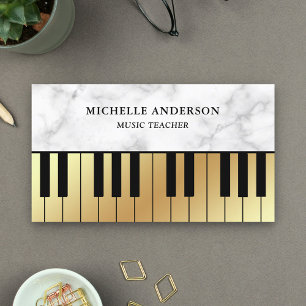 Tarjeta De Visita Pianista del maestro de teclado de piano de mármol