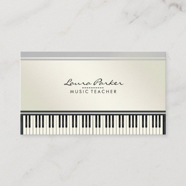 Tarjeta De Visita Pianista del músico del teclado de piano del (Anverso)