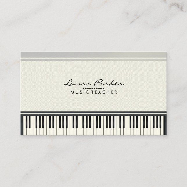 Tarjeta De Visita Pianista del músico del teclado de piano del (Anverso)