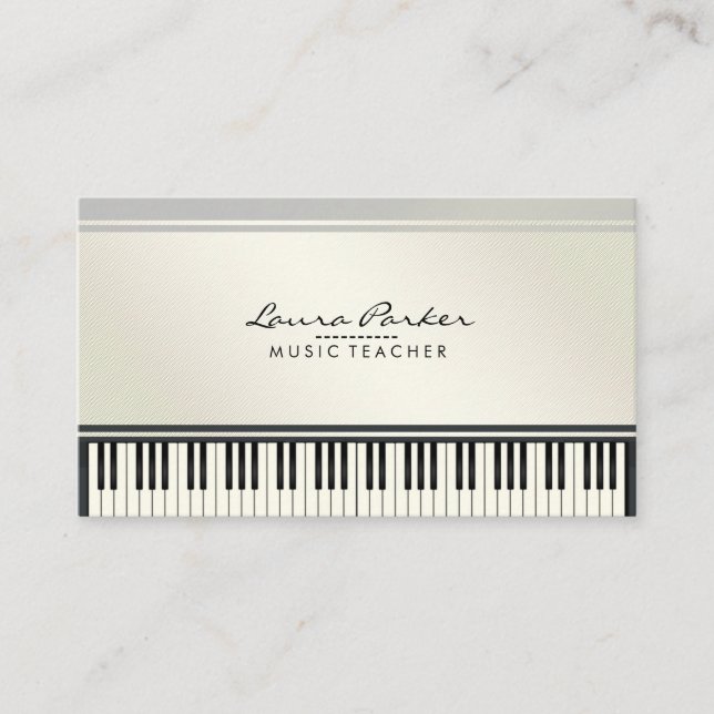 Tarjeta De Visita Pianista del músico del teclado de piano del (Anverso)