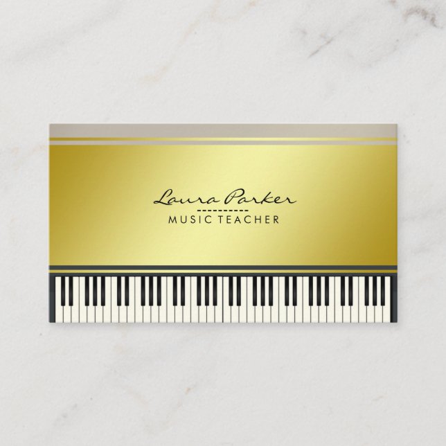 Tarjeta De Visita Pianista del músico del teclado de piano del (Anverso)