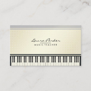 Tarjeta De Visita Pianista del músico del teclado de piano del