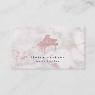 Tarjeta De Visita pianista elegante de mármol rosa