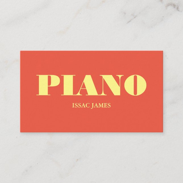 Tarjeta De Visita Pianista elegante, músico profesional (Anverso)