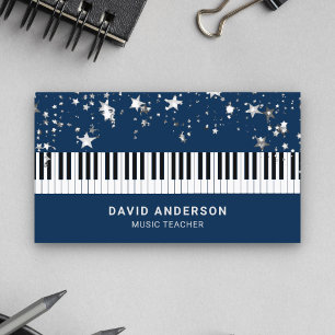 Tarjeta De Visita Pianista músico de teclado de piano de confetti pl