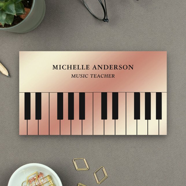 Tarjeta De Visita Pianista músico de teclado Rosa Relieve metalizado (Subido por el creador)