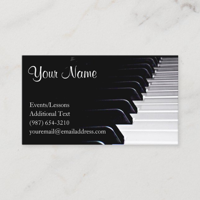 Tarjeta De Visita Pianista - profesor - compositor - banda (Anverso)