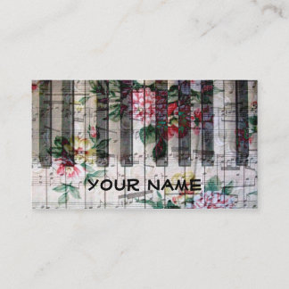 Tarjeta De Visita pianista teclado piano vintage música femenina