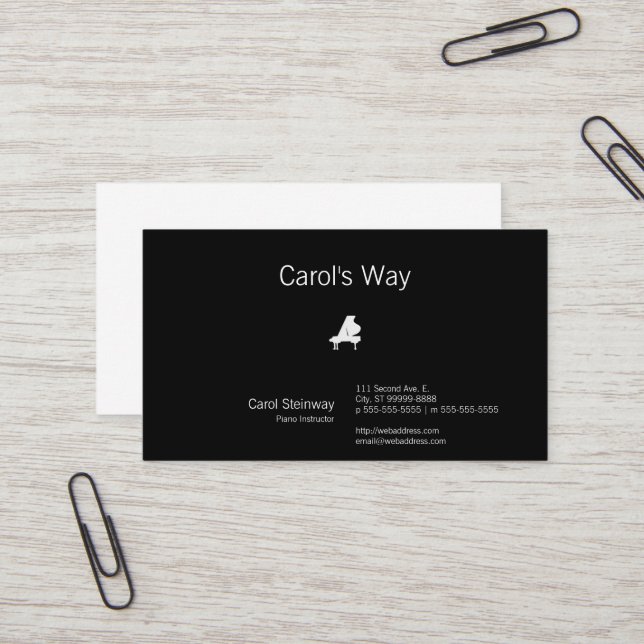 Tarjeta De Visita Piano (Anverso/Reverso In Situ)
