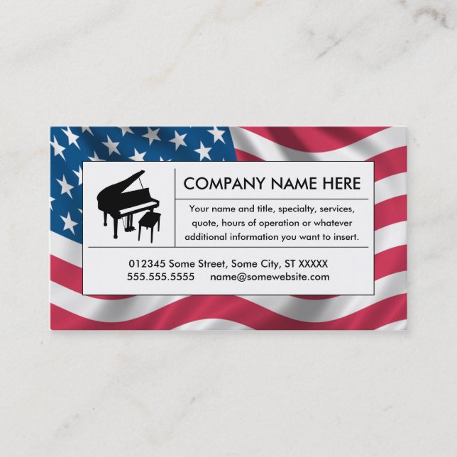 Tarjeta De Visita piano americano (Anverso)
