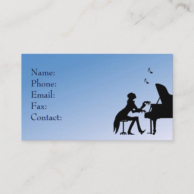 Tarjeta De Visita Piano Azul (Anverso)