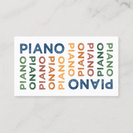 Tarjeta De Visita Piano colorido