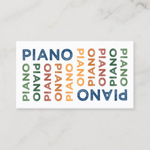Tarjeta De Visita Piano colorido