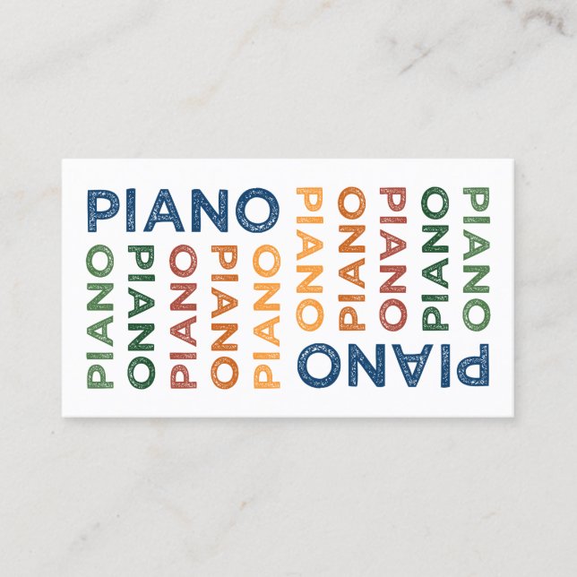 Tarjeta De Visita Piano colorido (Anverso)