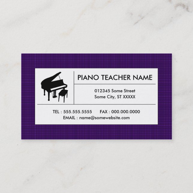 Tarjeta De Visita piano de cola (Anverso)