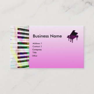 Tarjeta De Visita Piano de cola con el teclado en rosa