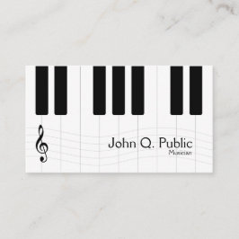 Tarjeta De Visita Piano de música negra y blanca