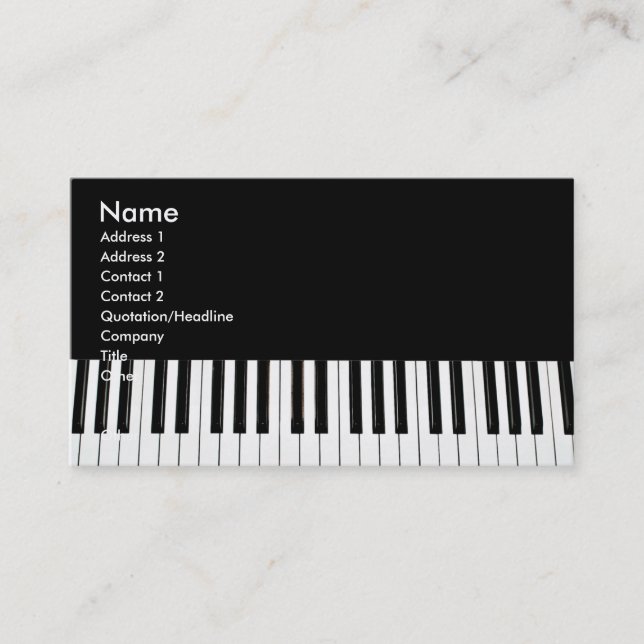 Tarjeta de visita Piano Keys (Anverso)