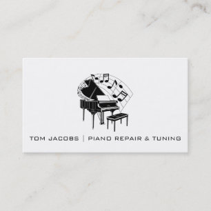 Tarjeta De Visita Piano Lecciones, Piano Tuning y Repa Business Card
