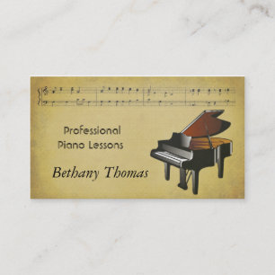 Tarjeta De Visita Piano Lessons Piano Sales