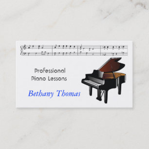 Tarjeta De Visita Piano Lessons Piano Sales