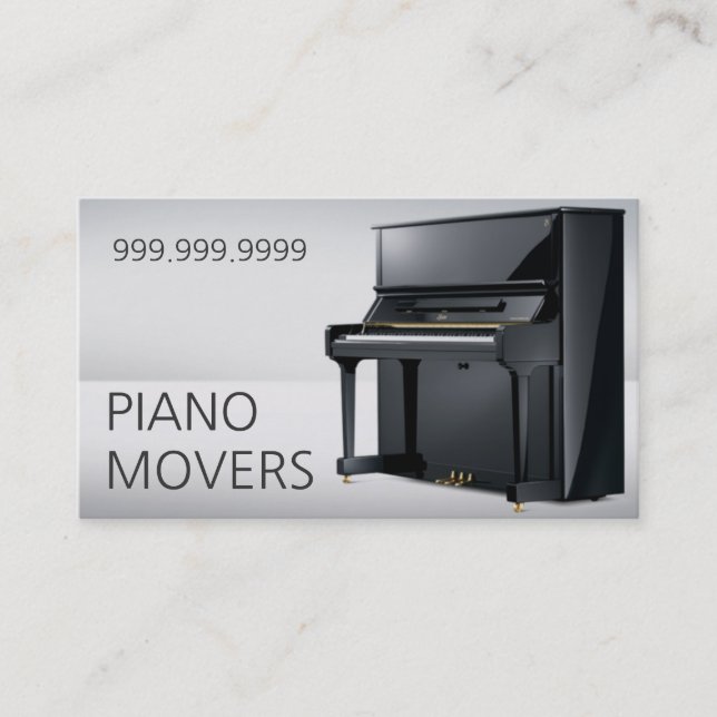 Tarjeta De Visita Piano Moving Movers (Anverso)