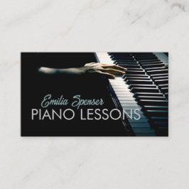 Tarjeta De Visita Piano Music Teacher Black Business Card