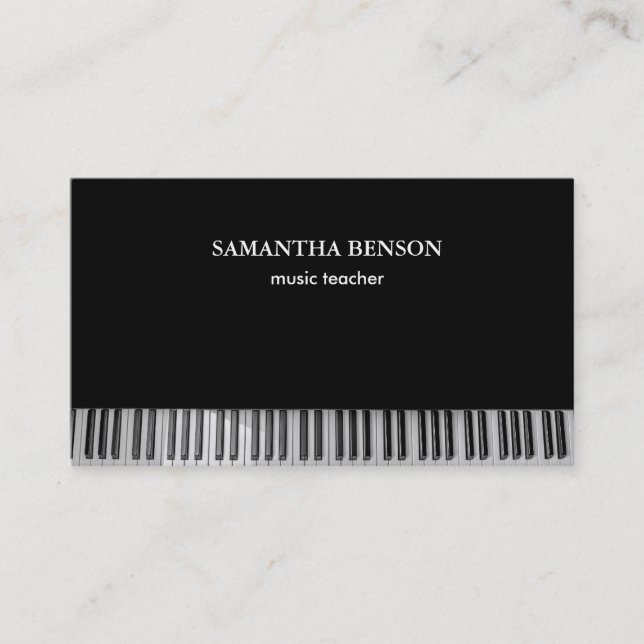 Tarjeta De Visita Piano Musician Business card with Music Note (Anverso)