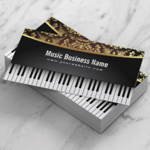 Tarjeta De Visita Piano Realista de Lujo del Maestro de Música