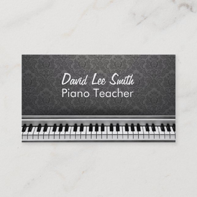 Tarjeta De Visita Piano Teacher (Anverso)