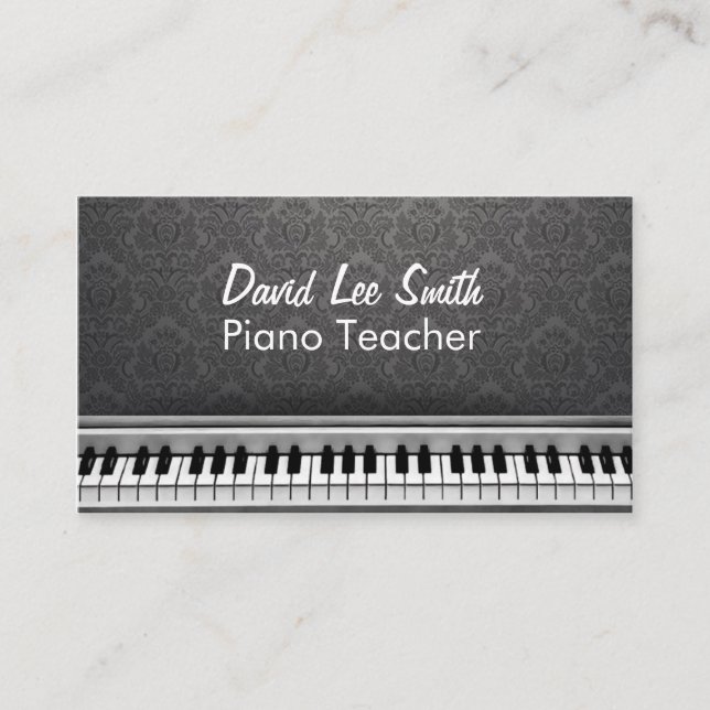 Tarjeta De Visita Piano Teacher (Anverso)