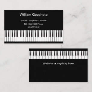 Tarjeta De Visita Piano Teacher Composer Pianista Tema